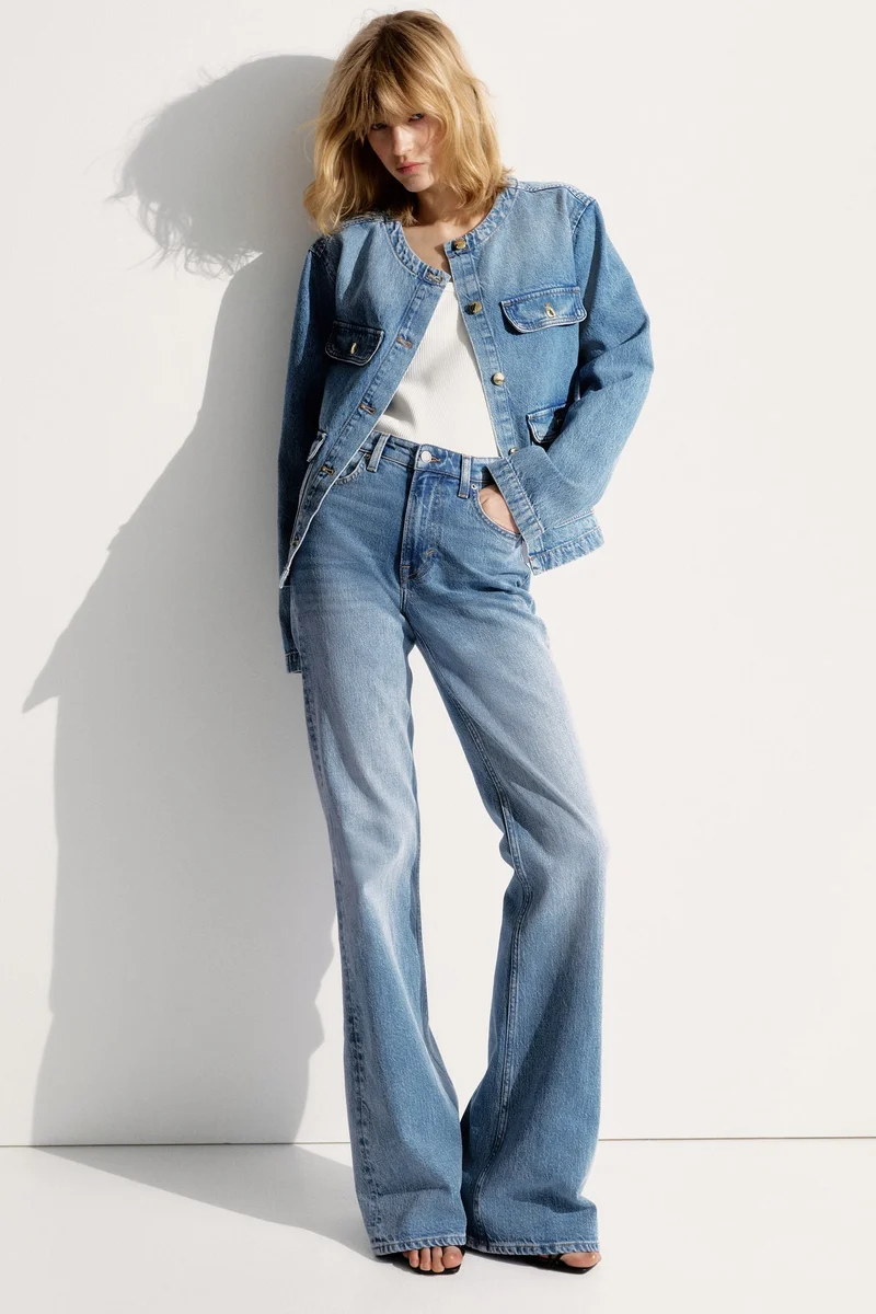 H&M Collarless denim jacket