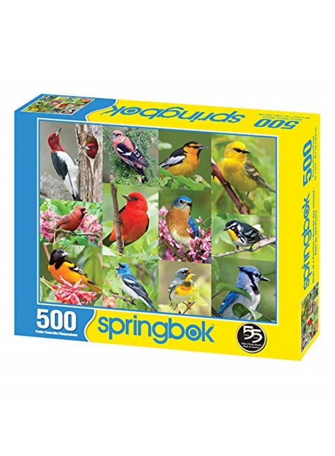 سبرينغبوك لغز الصور المقطوعة "طيور الظباء" المكون من 500 قطعة للبالغين يتميز بمجموعة صور مجمعة من الطيور الأمريكية الملونة - Image 2