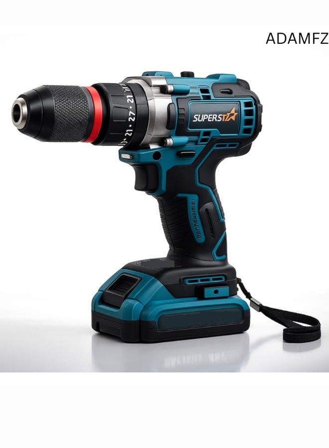 SuperStar Brushless Cordless Drill 48V – 3300RPM, 6.0Ah, 50Nm Torque, Dual Battery, Professional Power Tool - Image 1