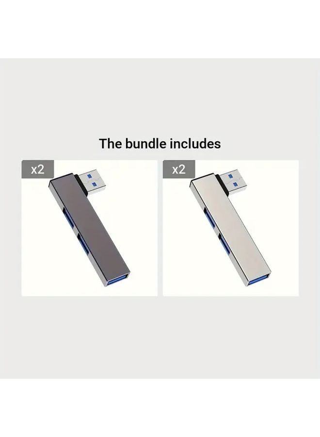 USB C Hub 3 Port USB 3 0 5Gbps Data Transfer OTG Adapter For PC Laptop Gray - Image 1