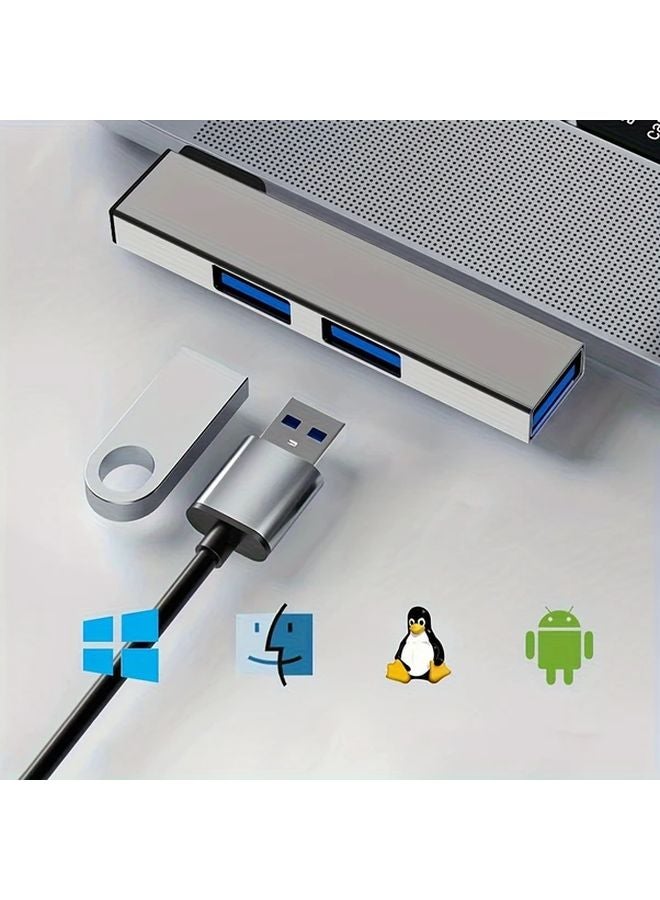 USB C Hub 3 Port USB 3 0 5Gbps Data Transfer OTG Adapter For PC Laptop Gray - Image 5