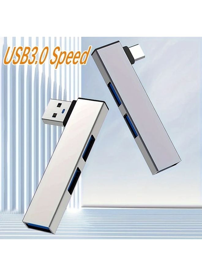 USB C Hub 3 Port USB 3 0 5Gbps Data Transfer OTG Adapter For PC Laptop Gray - Image 2