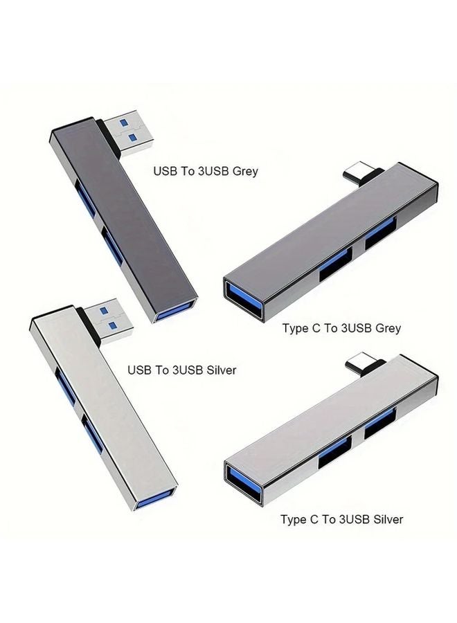 USB C Hub 3 Port USB 3 0 5Gbps Data Transfer OTG Adapter For PC Laptop Gray - Image 4