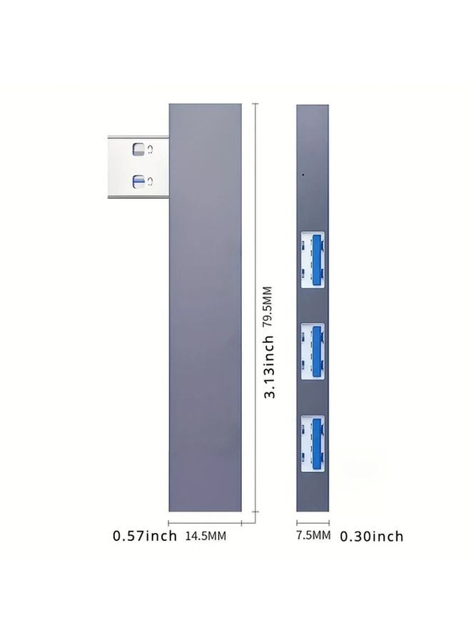 USB C Hub 3 Port USB 3 0 5Gbps Data Transfer OTG Adapter For PC Laptop Gray - Image 3