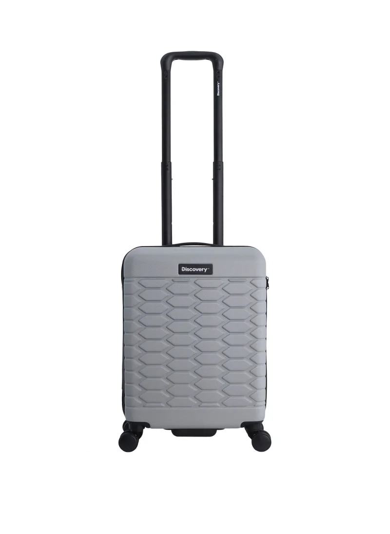 Discovery Discovery Reptile ABS Hardshell Small Cabin Carry-On Luggage Silver, Durable Lightweight Suitcase, 4 Double Wheel With TSA Lock Trolley Bag (20 Inch).