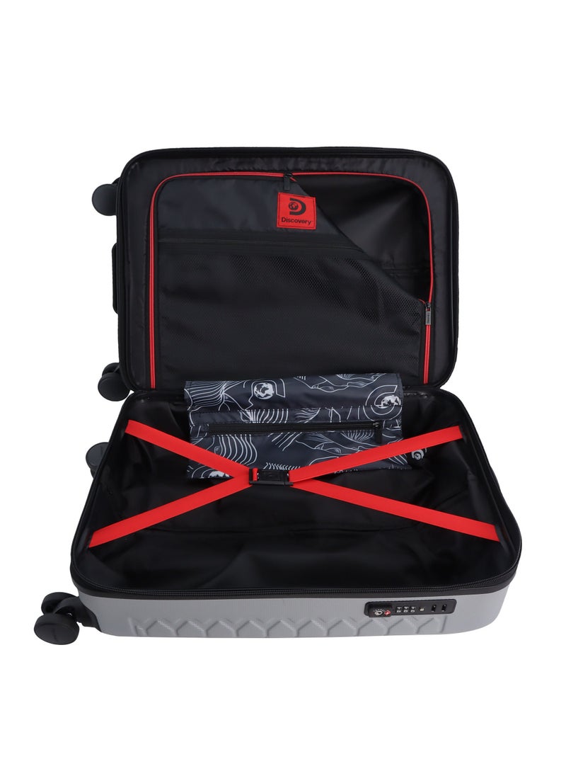 Discovery Reptile ABS Hardshell Small Cabin Carry-On Luggage Silver, Durable Lightweight Suitcase, 4 Double Wheel With TSA Lock Trolley Bag (20 Inch). - pzsku/Z3D1D576BD8DC191889F1Z/45/_/1720609639/fdbc70b4-7168-4acb-a12d-e8926637ee89