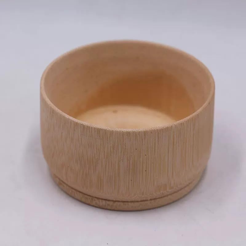 Metany 2PCS Unpainted Wood Bowl Round Bamboo Craft Bowl 41 Diameter Single Bowl Ecofriendly Unique Salad Bowel for Weddings Parties BBQs Events carbonized color