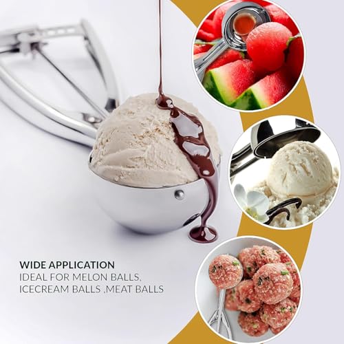 DEBIRE Stainless Steel Ice Cream Scoop, Large 6.3cm, Trigger Release for Meatballs, Mellon Balls, Mashed Potatoes, Muffins - Image 4