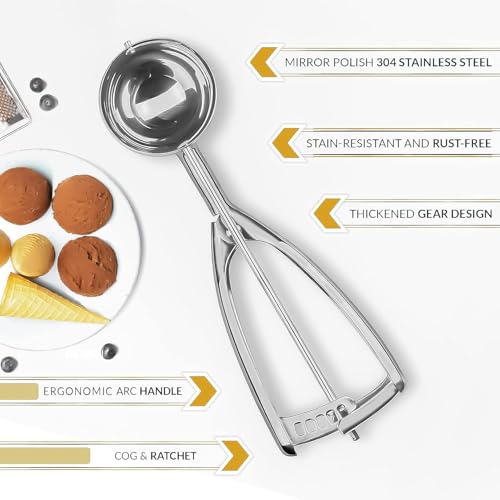 DEBIRE Stainless Steel Ice Cream Scoop, Large 6.3cm, Trigger Release for Meatballs, Mellon Balls, Mashed Potatoes, Muffins - Image 2