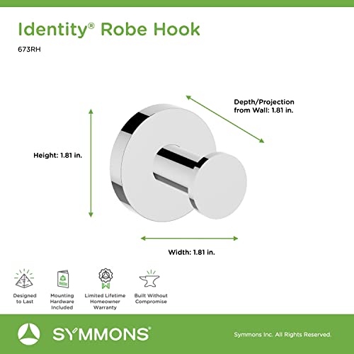 Symmons 673RH Identity Wall-Mounted Robe Hook in Polished Chrome - Image 3