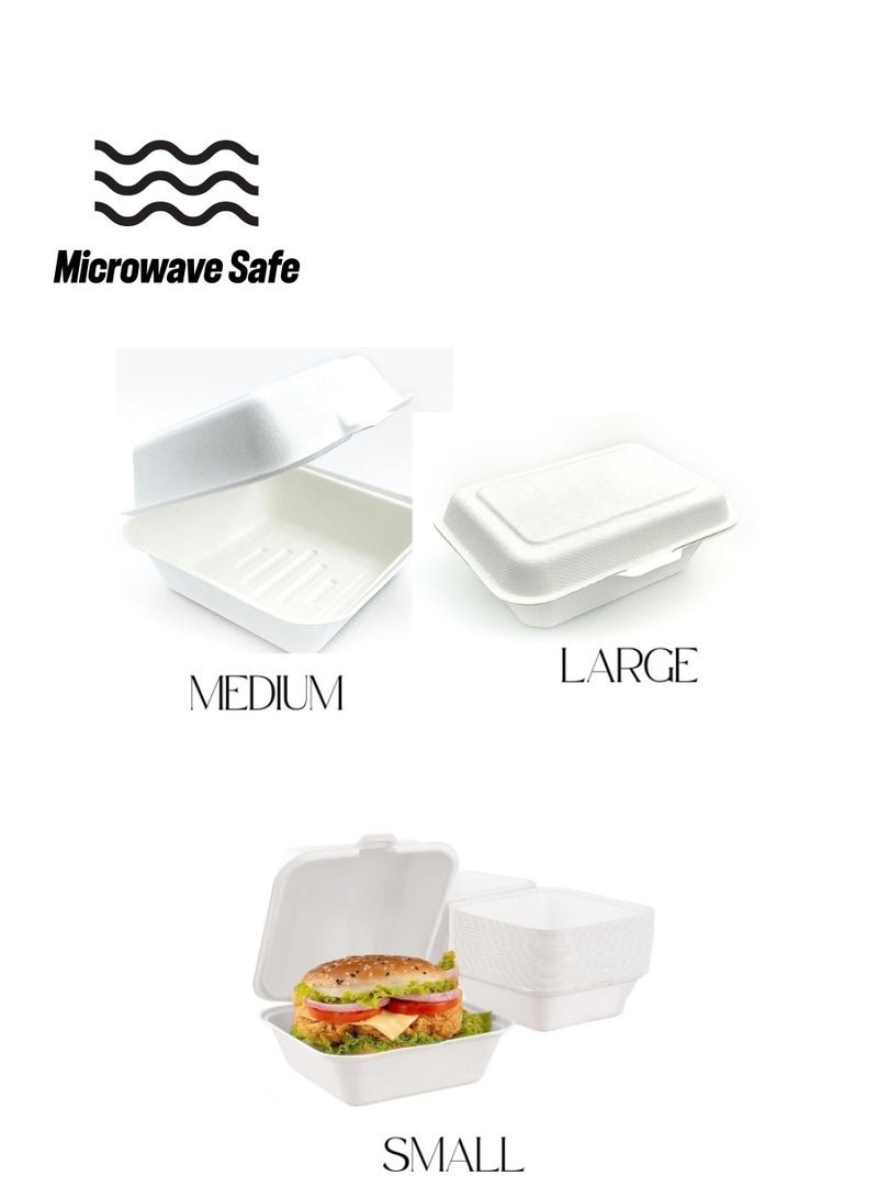 Halapack 20 Pcs Biodegradable Bagasse Box Heavy Duty Compostable Food Container Eco Friendly Bagsse Disposable Takeout Food Containers Natural Easily Compostable - Image 1