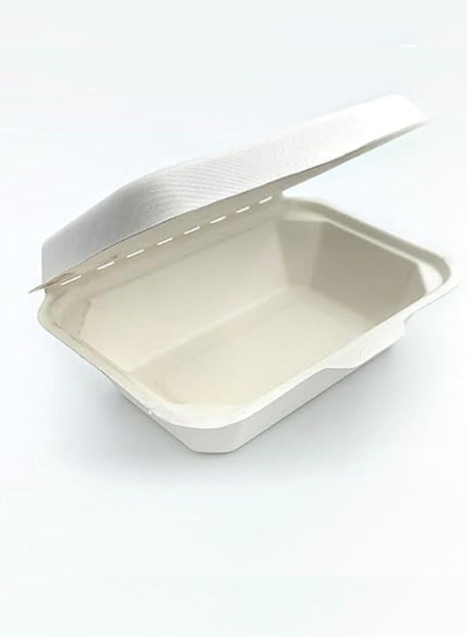 Halapack 20 Pcs Biodegradable Bagasse Box Heavy Duty Compostable Food Container Eco Friendly Bagsse Disposable Takeout Food Containers Natural Easily Compostable - Image 2