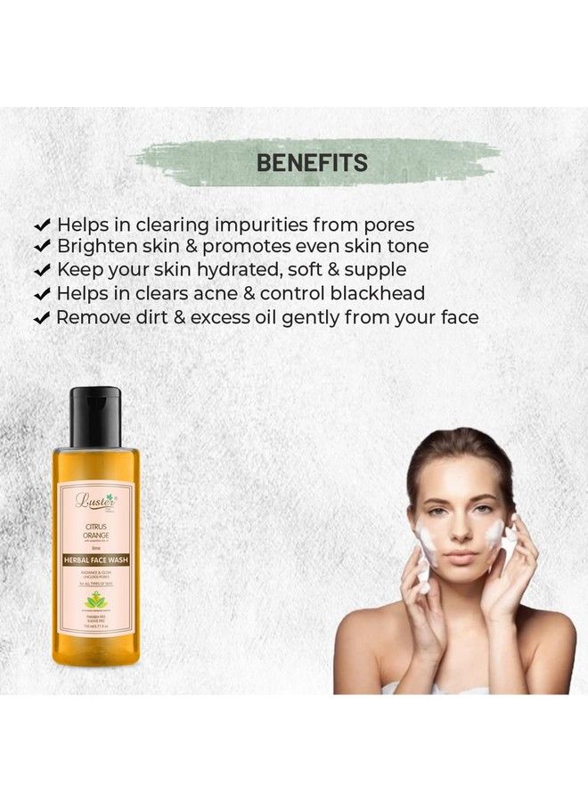LUSTER Citrus Orange Face Wash ; Lime Essential Oil ; Radiance & Glowing Skin ; Herbal Face Wash For Women & Men ; All Skin Types (Paraben & Sulphate Free) 110 Ml (Pack Of 4) - Image 4