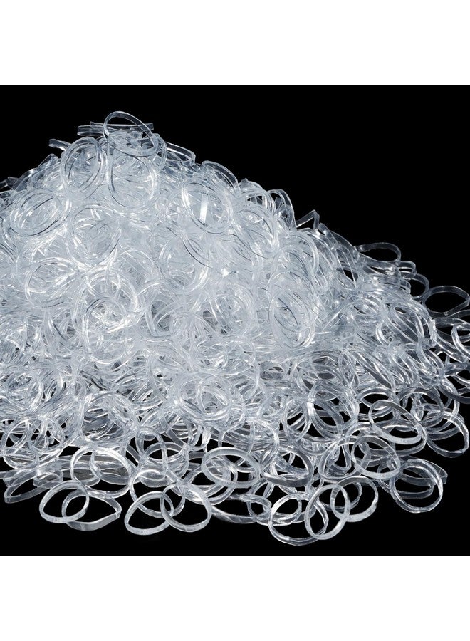 TsMADDTs Clear Rubber Bands, 1500PCS Small Hair Rubber Bands No Damage for Braid Hairs, Elastics Hair Ties for Girls (1.3MM x 20MM) - Image 1