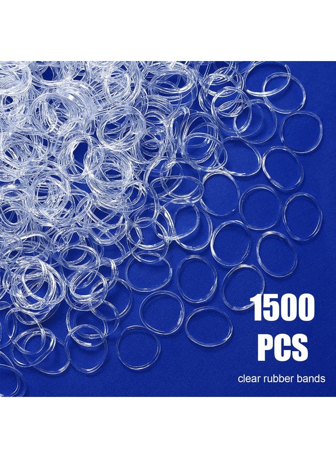 TsMADDTs Clear Rubber Bands, 1500PCS Small Hair Rubber Bands No Damage for Braid Hairs, Elastics Hair Ties for Girls (1.3MM x 20MM) - Image 2