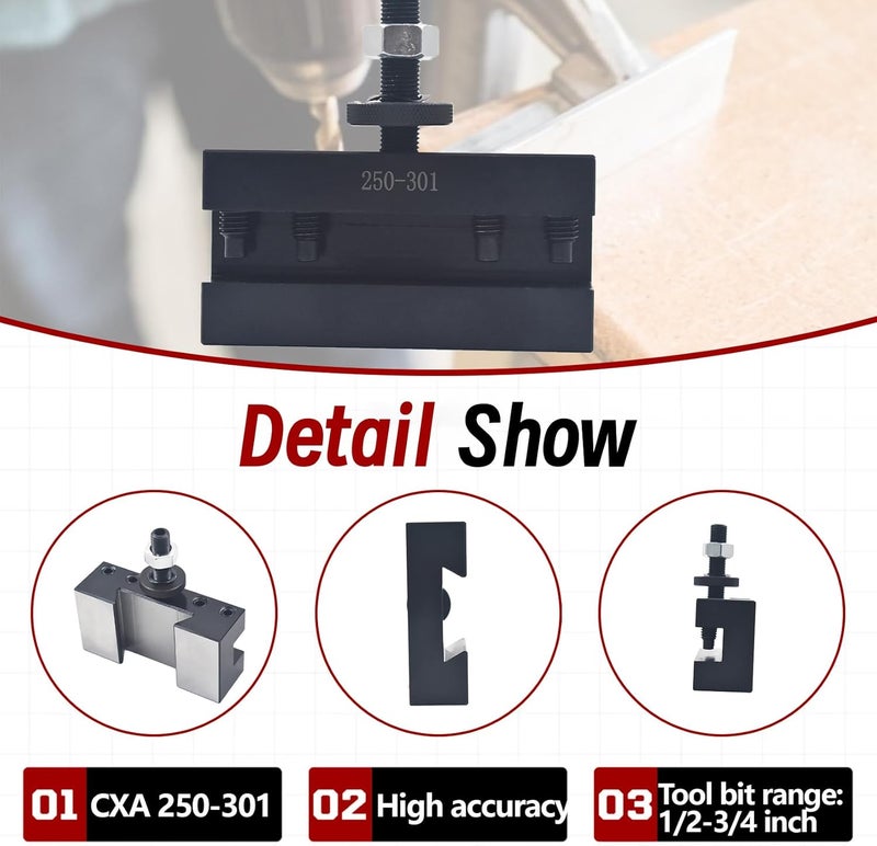 findmall CXA #1 Quick Change 250-301 Tool Post Turning Facing Holder - Image 5