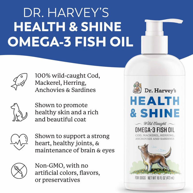 Dr. Harvey's Dr. Harveyâ€™s Health & Shine Omega 3 Fish Oil for Dogs from Wild Caught Cod, Mackerel, Herring, Anchovies and Sardines - Supports Beautiful Fur, Strong Joints and Itchy Allergy Relief (16 fl. oz.) - Image 3