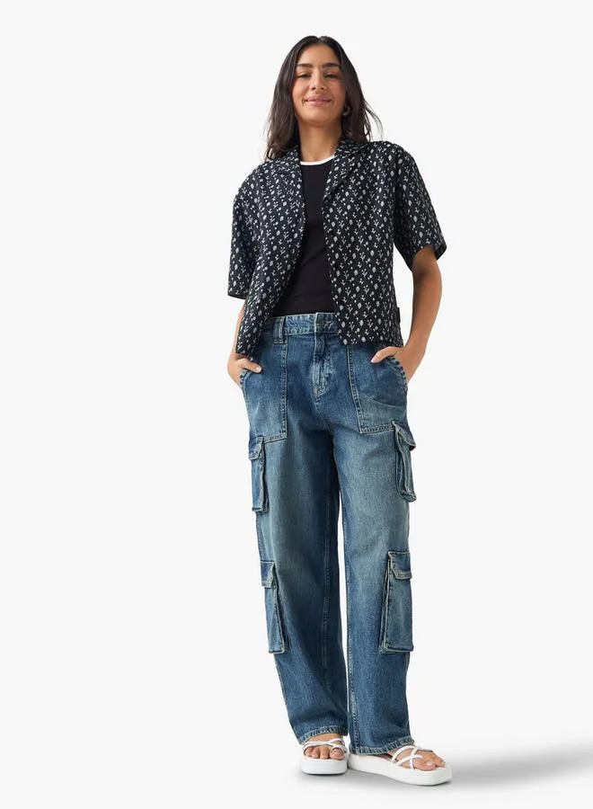 لي كوبر قميص لي كوبر بقصة مريحة وطبعة زهور وياقة كامب