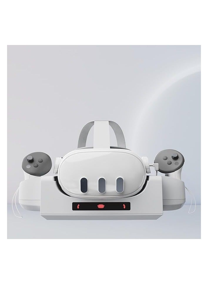 ZLiT for Oculus Quest 3 Charging Dock,Portable Charging Dock Station Stand Base for Oculus Quest 3 VR Headset Controller Dock(White) - Image 2