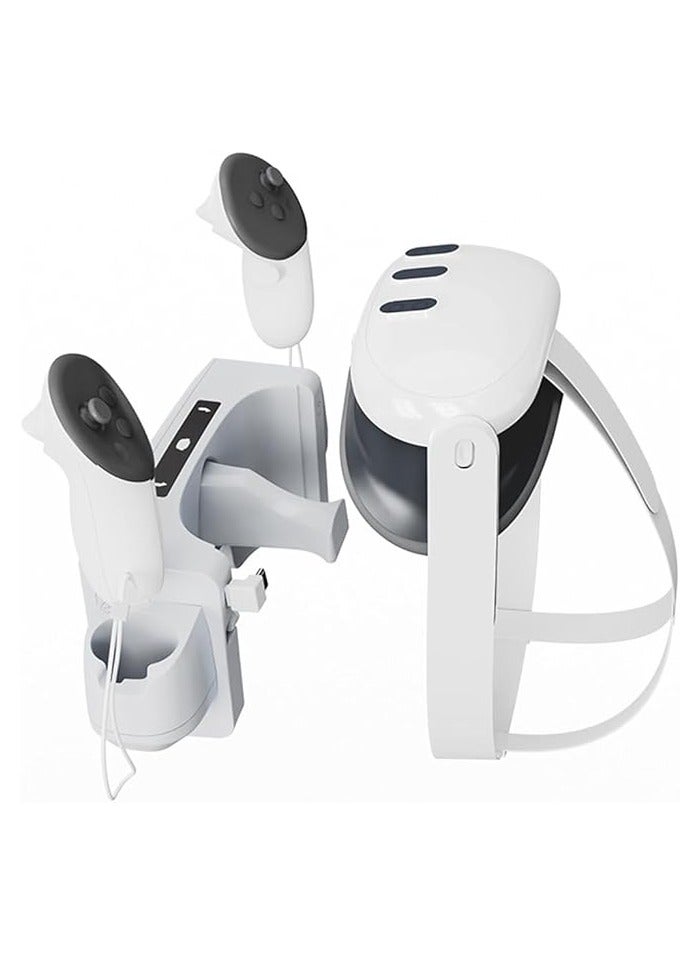 ZLiT for Oculus Quest 3 Charging Dock,Portable Charging Dock Station Stand Base for Oculus Quest 3 VR Headset Controller Dock(White) - Image 4