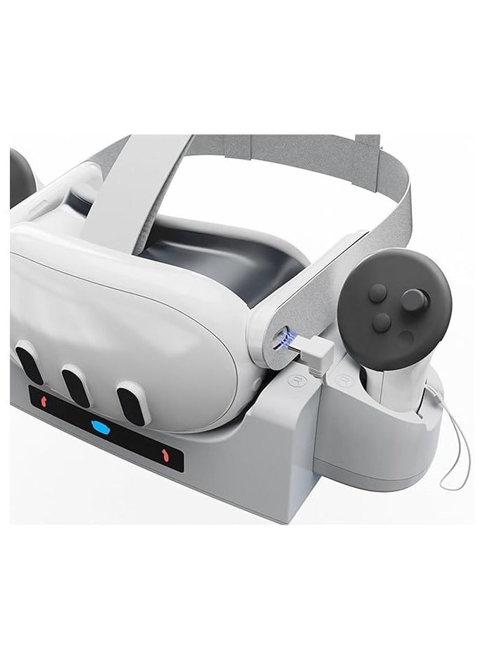 ZLiT for Oculus Quest 3 Charging Dock,Portable Charging Dock Station Stand Base for Oculus Quest 3 VR Headset Controller Dock(White) - Image 5
