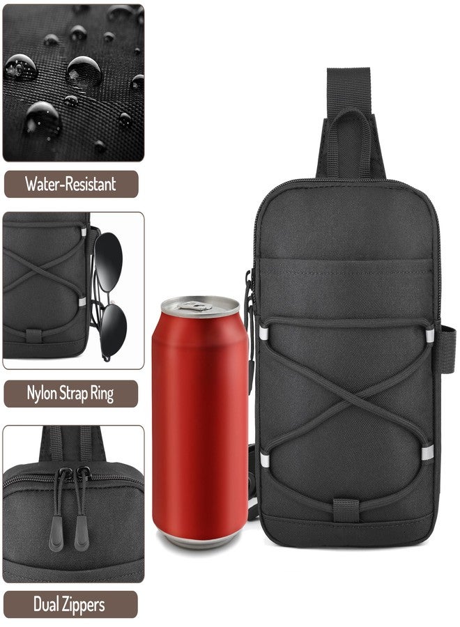 MOZETO Mini Sling Bag, Mens Travel Hidden Anti-theft Pocket Small Crossbody Bag, Water Resistant Phone Holder Casual Utility Chest Side Pack - Image 4