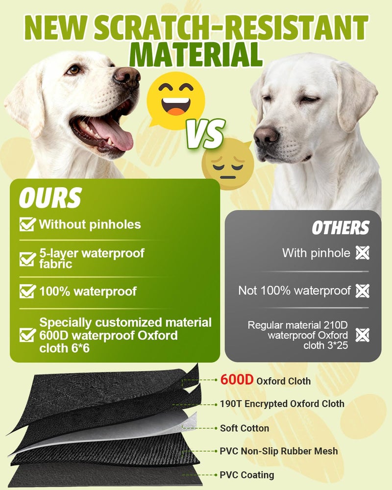 Victoper Dog Car Seat Cover, 600D Heavy Durable Dogs Seat Cover for Back Seat, 100% Waterproof Scratch Proof Nonslip Dog Hammock for Car with Side Flap, Pet Seat Covers with SeatBelt for Cars Sedan SUV Trucks - Image 3