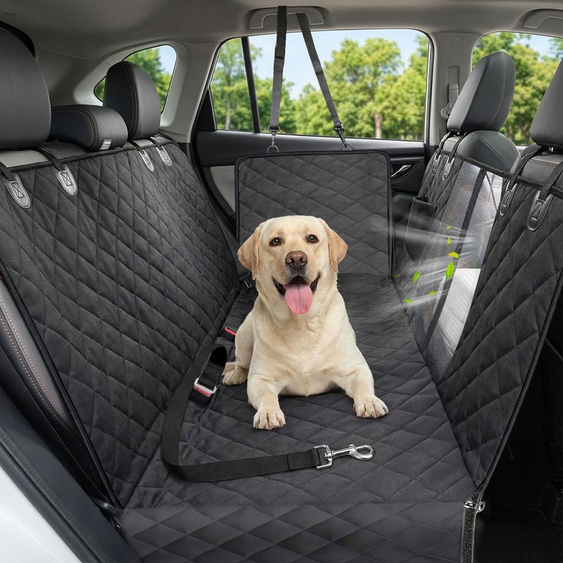 Victoper Dog Car Seat Cover, 600D Heavy Durable Dogs Seat Cover for Back Seat, 100% Waterproof Scratch Proof Nonslip Dog Hammock for Car with Side Flap, Pet Seat Covers with SeatBelt for Cars Sedan SUV Trucks - Image 1