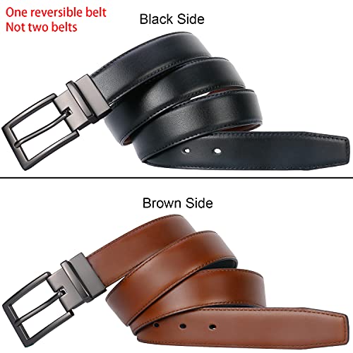 Lavemi Mens Belt Reversible 100% Italian Leather Dress Casual,One Reverse for 2 Colors,Trim to Fit(21863-4 130) - Image 5