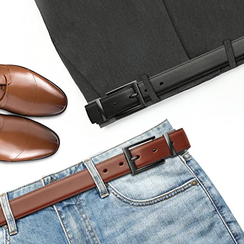 Lavemi Mens Belt Reversible 100% Italian Leather Dress Casual,One Reverse for 2 Colors,Trim to Fit(21863-4 130) - Image 3