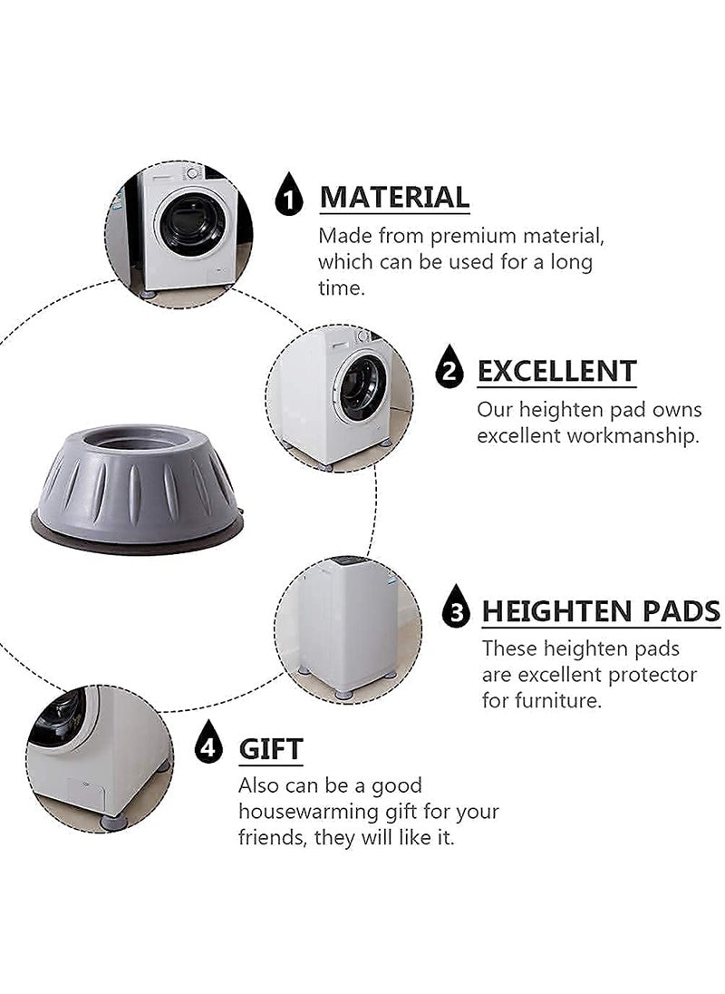 TOPHAVEN TOPHAVEN Washer Dryer Anti Vibration Pads with Suction Cup Feet, Fridge Washing Machine Leveling Feet Anti Walk Pads Shock Absorber Furniture Lifting Base  - Image 4
