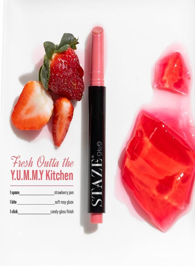 Staze 9to9 Y.U.M.M.Y Lip Gloss Balm | Intense High-Shine Gloss Finish | With SPF 15 | Lightweight | 04 Strawberry Jelly | 2g - Image 5