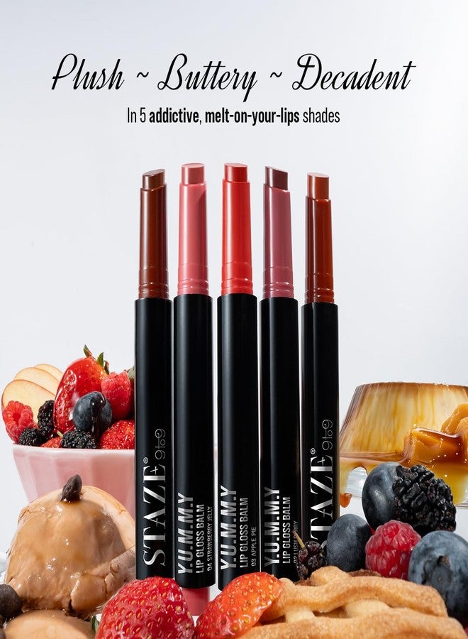 Staze 9to9 Y.U.M.M.Y Lip Gloss Balm | Intense High-Shine Gloss Finish | With SPF 15 | Lightweight | 04 Strawberry Jelly | 2g - Image 4