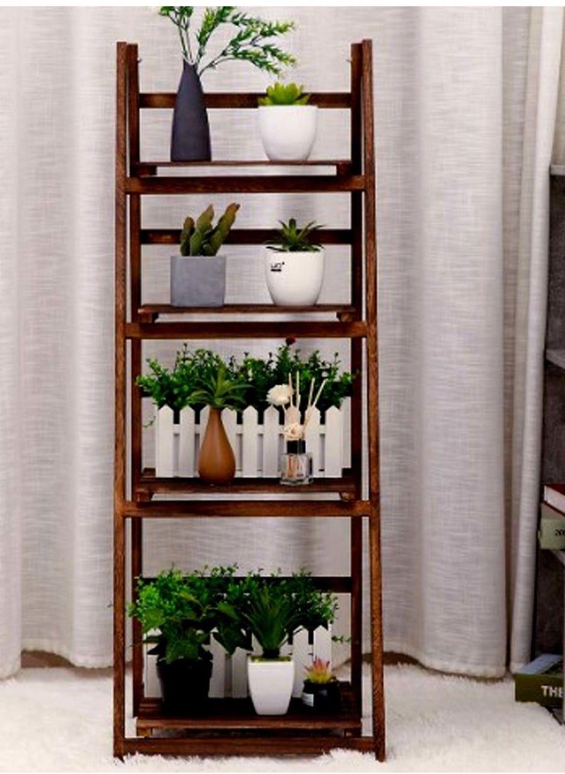 Generic - Set of 2-Pieces Natural Wood Bookshelf Rack Brown 42 x 35 x 113 centimeter. - Image 1