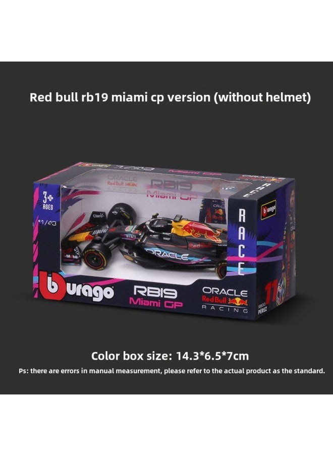 xozgdovg - Bimei 1:43 Red Bull RB19 Miami F1 Racing Model Simulation Alloy Car Model Equation-Color:1:43 Red Bull Rb19 Miami Edition No. 1 General Pack - Image 1
