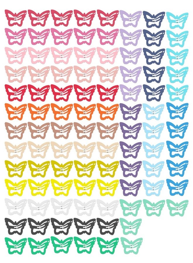ECADY 100-Piece Metal Snap Hair Clips for Girls, Toddlers, and Kids - Perfect for Fine Hair, Thick Hair, and More - Featuring Fun Butterfly Designs - Image 1