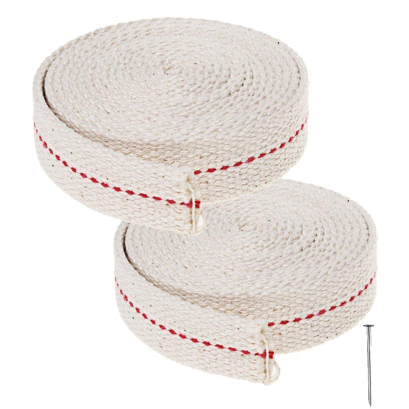 Pengxiaomei 13 Feet 2 Rolls Cotton Oil Lamp Wick 34 Inch Replacement Oil Lanterns Wick for Oil Lamps and Oil Burners 