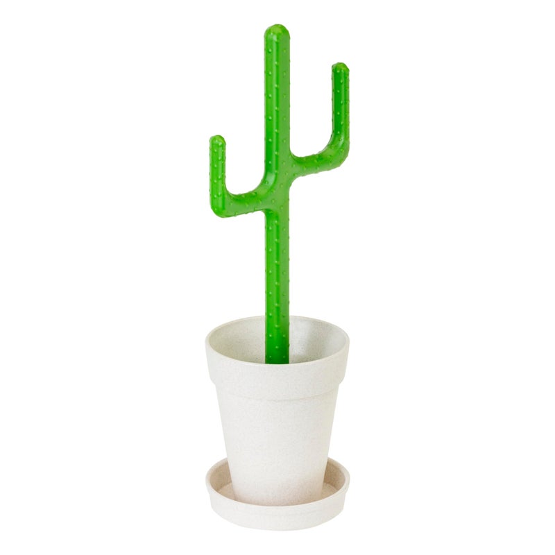 Vigar Cactus Toilet Brush Set Toilet Brush and Holder Set with CactusShaped Handle Planter Base and Saucer for Bathroom Home Cleaning Essentials
