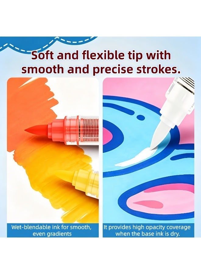 GuangNa 12-Piece Acrylic Paint Markers Quick Dry Art Pens for Rock Wood Fabric & Canvas Crafts - Image 3