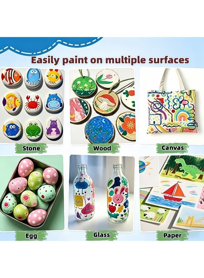 GuangNa 12-Piece Acrylic Paint Markers Quick Dry Art Pens for Rock Wood Fabric & Canvas Crafts - Image 4