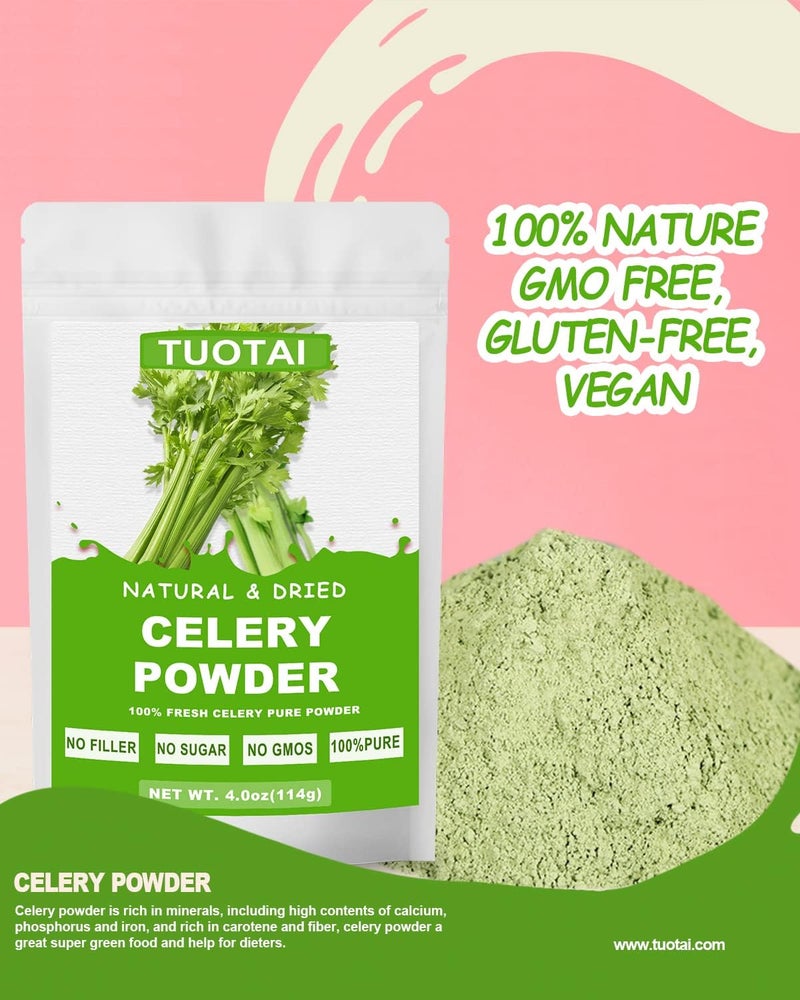 TUOTAI Premium Celery Powder - 100% Natural, Vegan, GMO Free, Rich in Antioxidants and Minerals, 4 oz - Image 3
