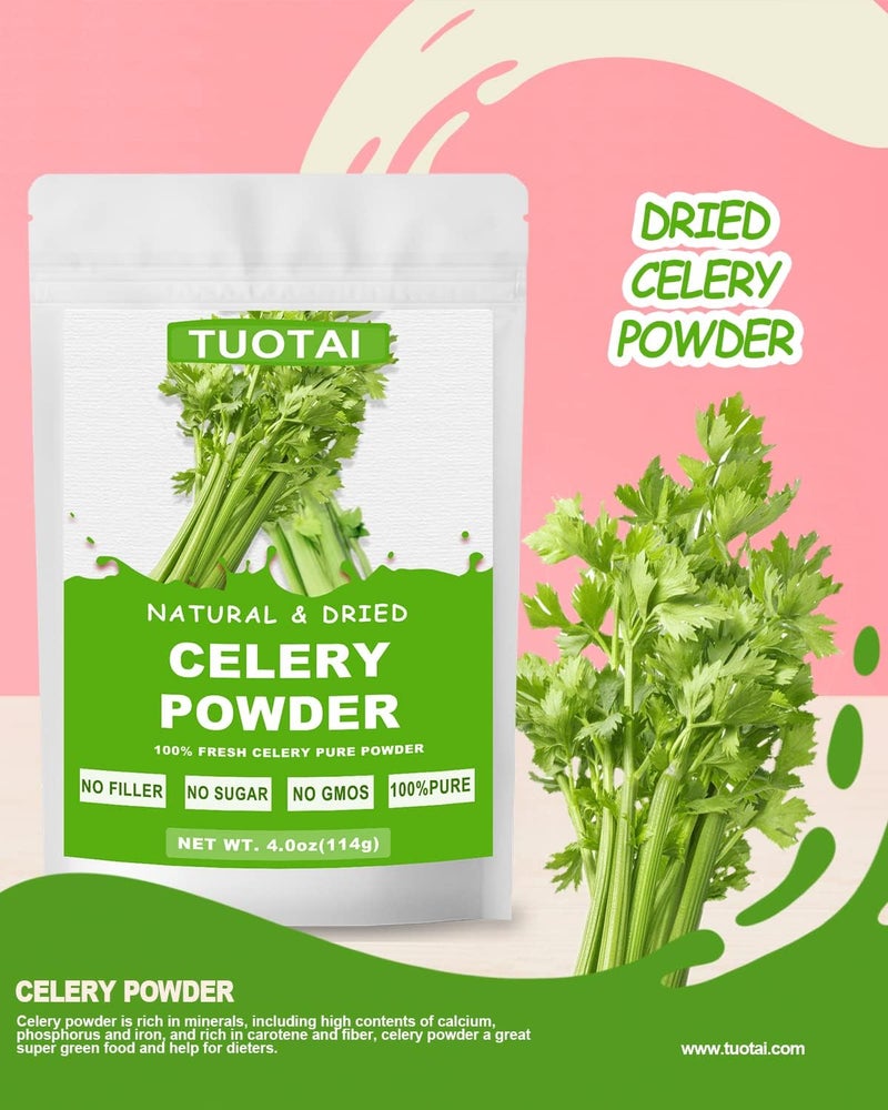 TUOTAI Premium Celery Powder - 100% Natural, Vegan, GMO Free, Rich in Antioxidants and Minerals, 4 oz - Image 2