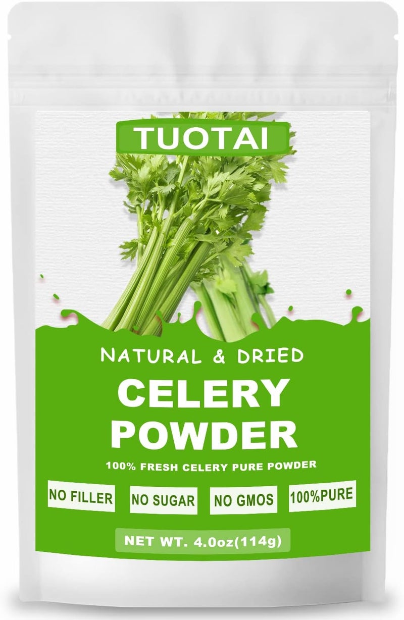 TUOTAI Premium Celery Powder - 100% Natural, Vegan, GMO Free, Rich in Antioxidants and Minerals, 4 oz - Image 1
