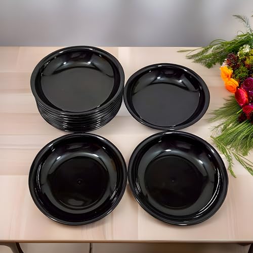 BHOJANWARE Polypropylene Snacks Plate Set of 12 in Black Color - Perfect for Snacks and Dinner Parties! (Size: 14 cm/5.5 Inch) - Image 4