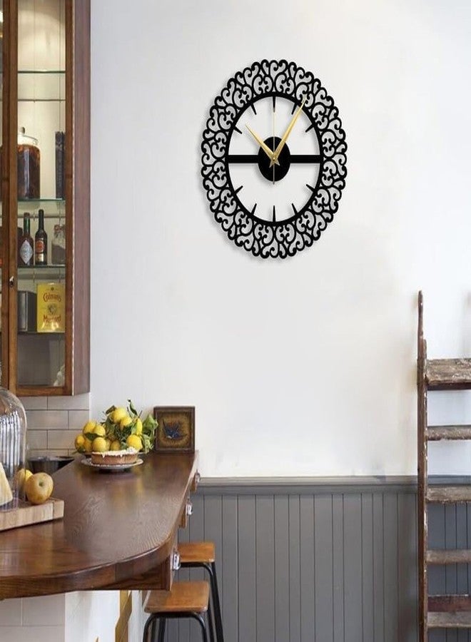 Home Stuffs Antique Metal Wall Clock 15.5 Inch, Designer Clock Stylish Clock for Living Room, Bedroom, Office, Home and Hall, Antique Big Size Modern Wall Watch for Home Decor - Matte Black - Image 4