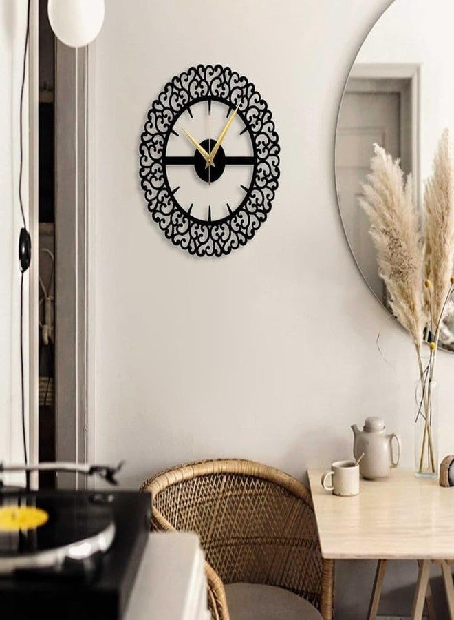 Home Stuffs Antique Metal Wall Clock 15.5 Inch, Designer Clock Stylish Clock for Living Room, Bedroom, Office, Home and Hall, Antique Big Size Modern Wall Watch for Home Decor - Matte Black - Image 2