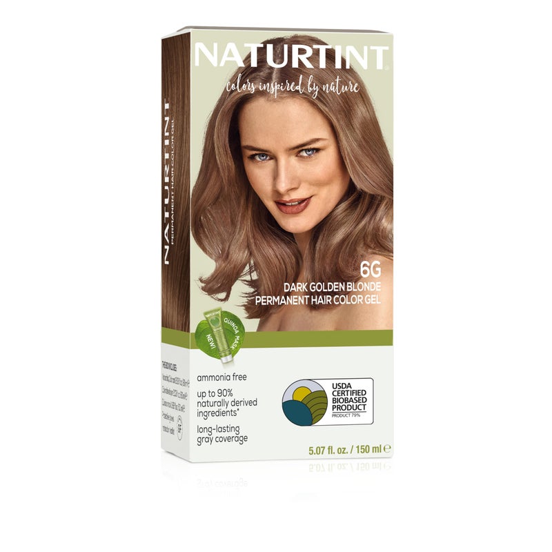 Naturtint 6G Dark Golden Blonde Permanent Hair Color (Pack of 1), Ammonia Free, Vegan, Cruelty Free, up to 100% Gray Coverage, Long Lasting Results (Packaging may vary) - Image 1
