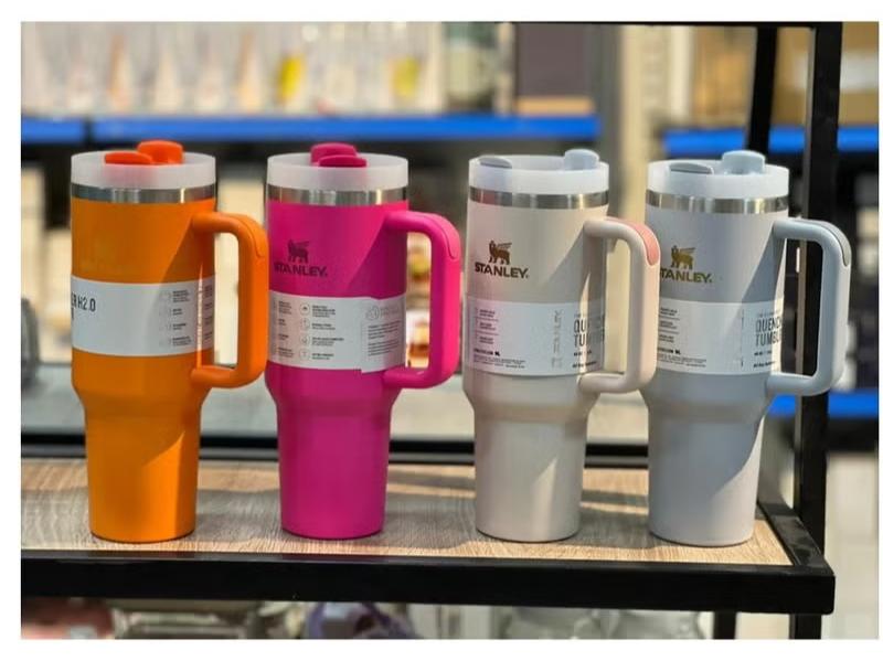 Stanley Mug, 40 Ounce Stanley Mug with Straw and Handle, Insulated Mug with Lid Travel Mug, H2.0 FlowState Stainless Steel Coffee Mug for Hot Iced Drinks, Travel Mug with Handle(Color May Vary) - Image 1