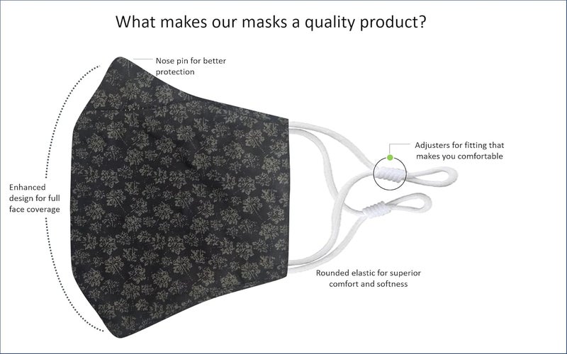 El Regalo El Regalo Set of 3 Kids Cotton Face Masks 3 to 8 Years age Multi Layers Soft Cotton Reusable Washable Face Masks With Adjustable Ear Loops for Kids 3 to 8 Years Old  - Image 4