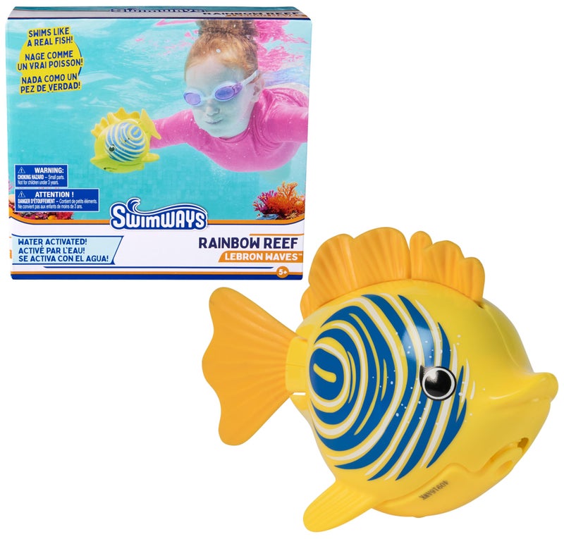 SwimWays Rainbow Reef Fish Toy Kids Swimming Accessories Water Toys Learn to Swim Pool Toys for Kids Ages 5 Up Batteries Included Lebron Waves - Image 2
